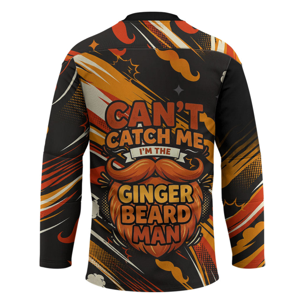 World Beard Day Hockey Jersey Ginger Beard Man Pride - Retro Comic