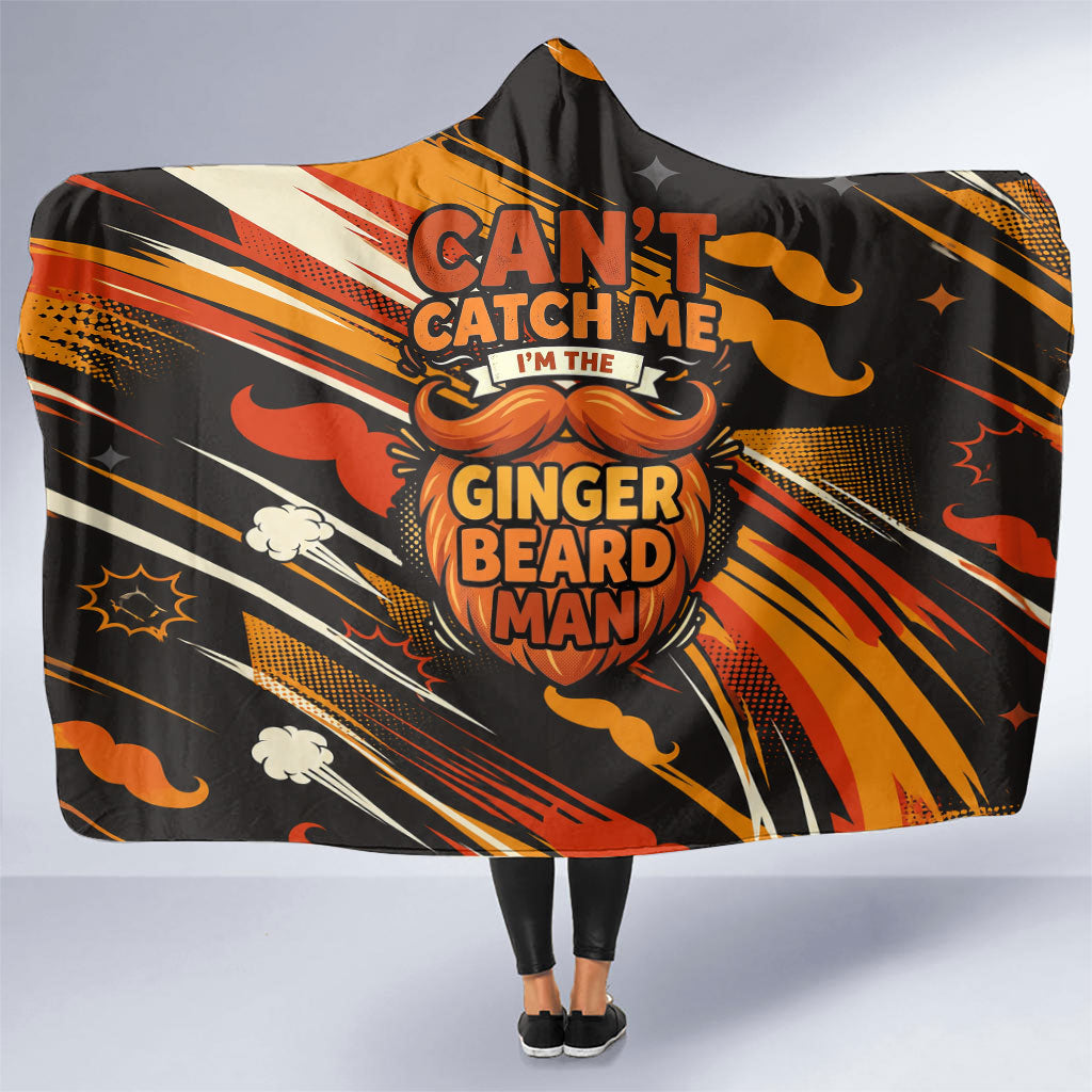 World Beard Day Hooded Blanket Ginger Beard Man Pride - Retro Comic