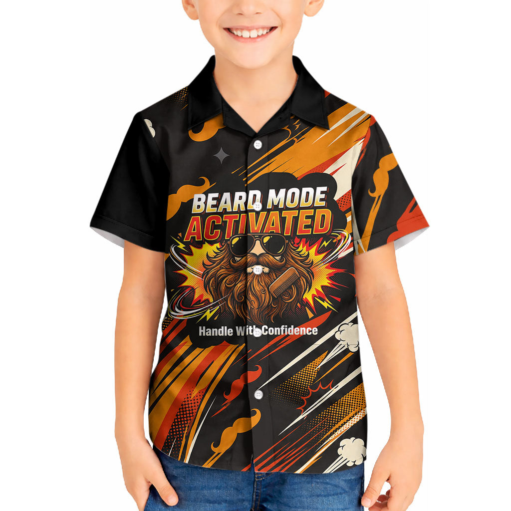 World Beard Day Kid Hawaiian Shirt Ginger Beard Man Pride - Retro Comic