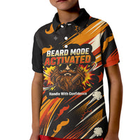 World Beard Day Kid Polo Shirt Ginger Beard Man Pride - Retro Comic