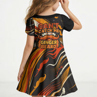 World Beard Day Kid Short Sleeve Dress Ginger Beard Man Pride - Retro Comic