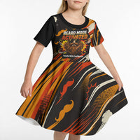 World Beard Day Kid Short Sleeve Dress Ginger Beard Man Pride - Retro Comic