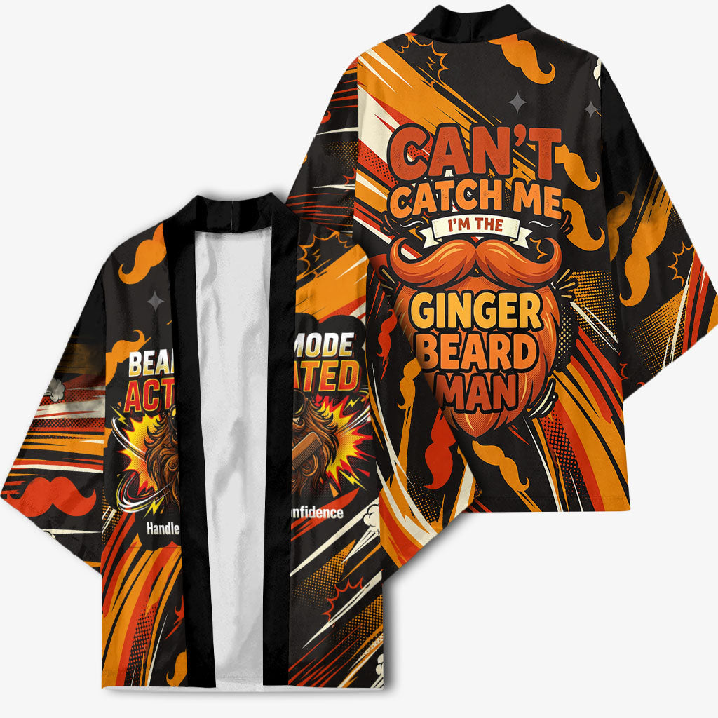 World Beard Day Kimono Ginger Beard Man Pride - Retro Comic