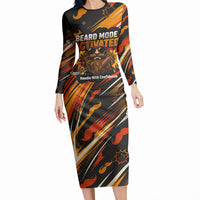 World Beard Day Long Sleeve Bodycon Dress Ginger Beard Man Pride - Retro Comic