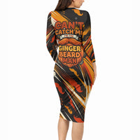 World Beard Day Long Sleeve Bodycon Dress Ginger Beard Man Pride - Retro Comic