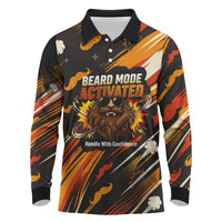 World Beard Day Long Sleeve Polo Shirt Ginger Beard Man Pride - Retro Comic