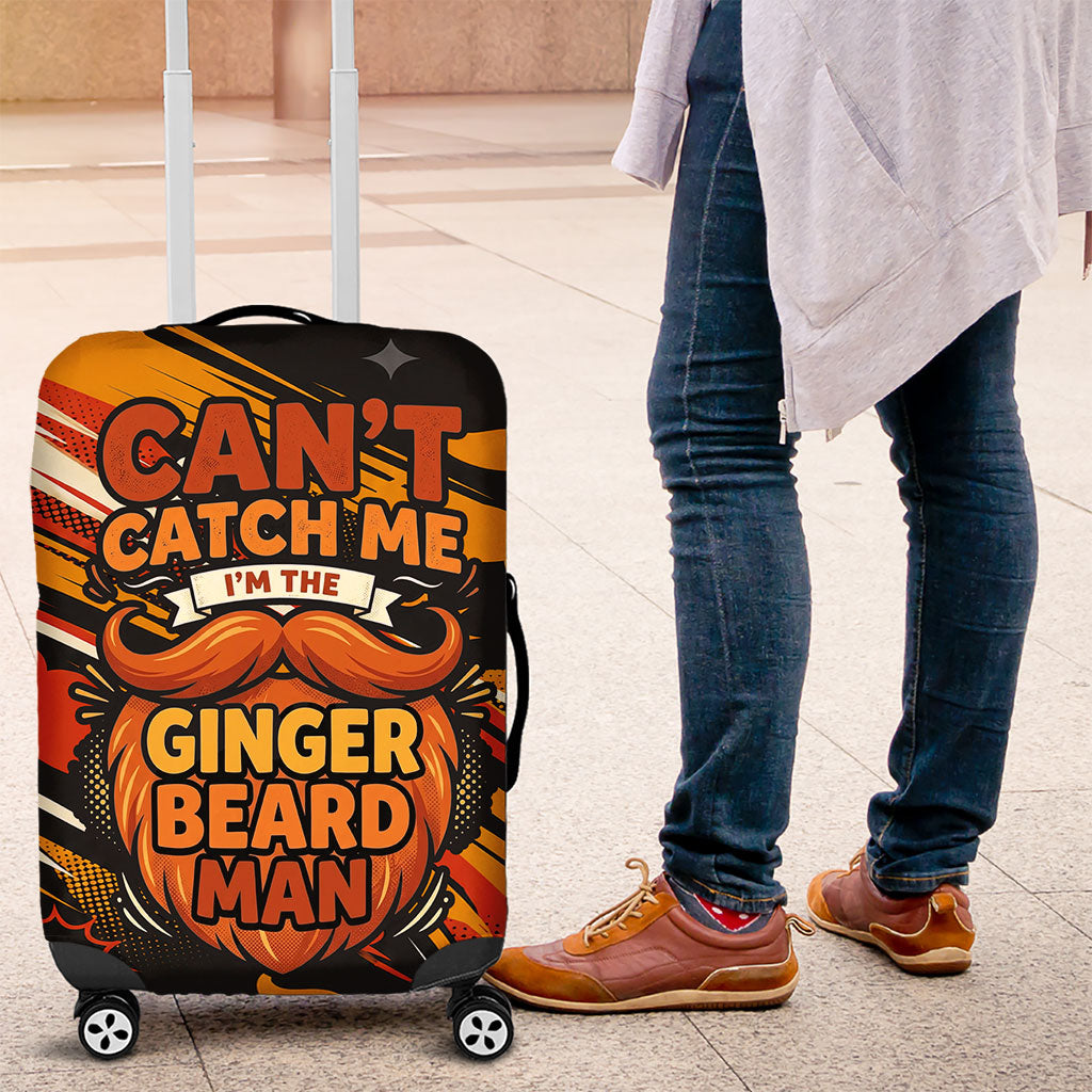 World Beard Day Luggage Cover Ginger Beard Man Pride - Retro Comic