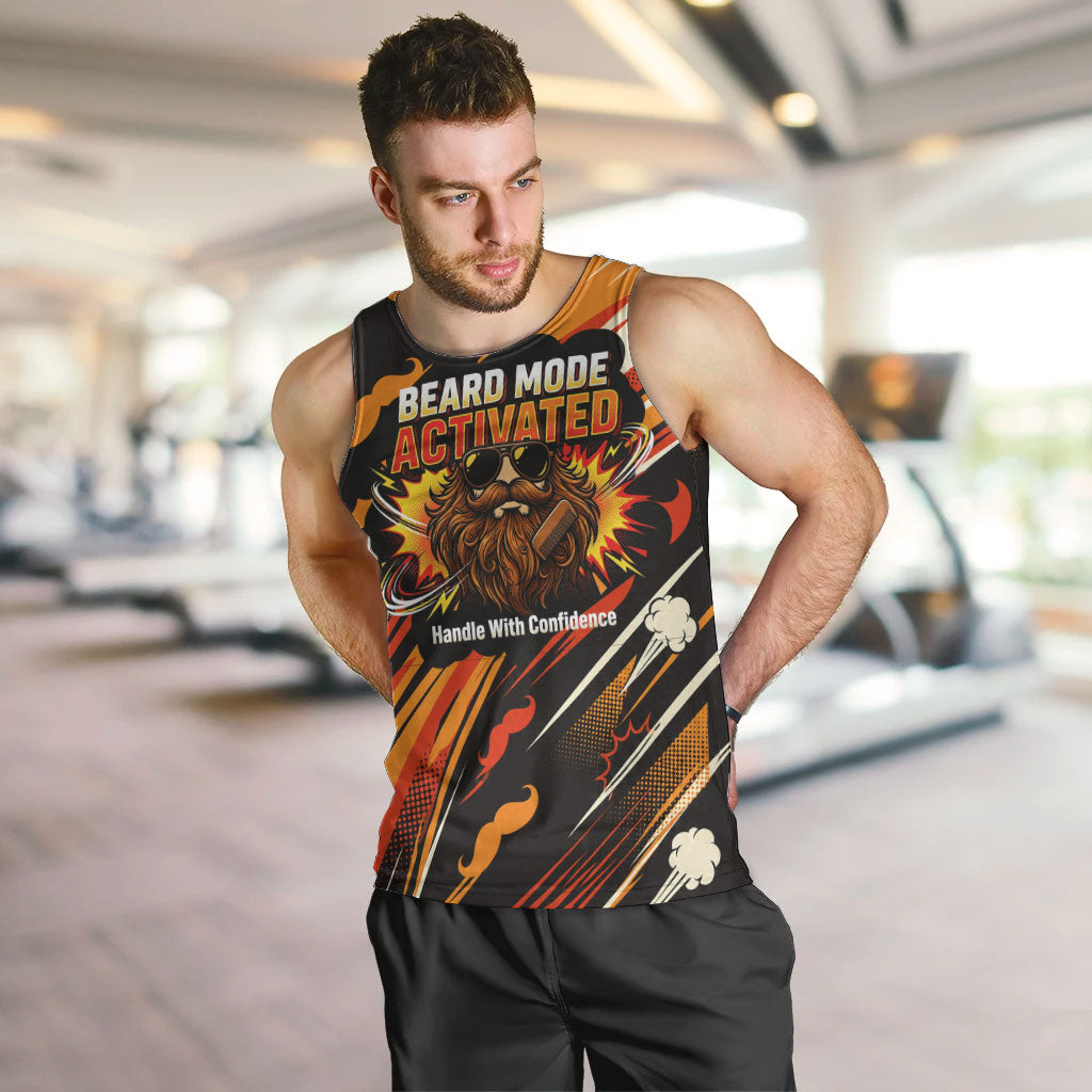 World Beard Day Men Tank Top Ginger Beard Man Pride - Retro Comic