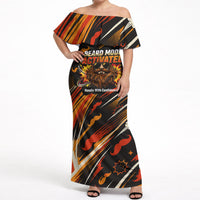 World Beard Day Off Shoulder Maxi Dress Ginger Beard Man Pride - Retro Comic