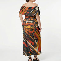 World Beard Day Off Shoulder Maxi Dress Ginger Beard Man Pride - Retro Comic