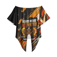 World Beard Day Off Shoulder Wrap Waist Top Ginger Beard Man Pride - Retro Comic