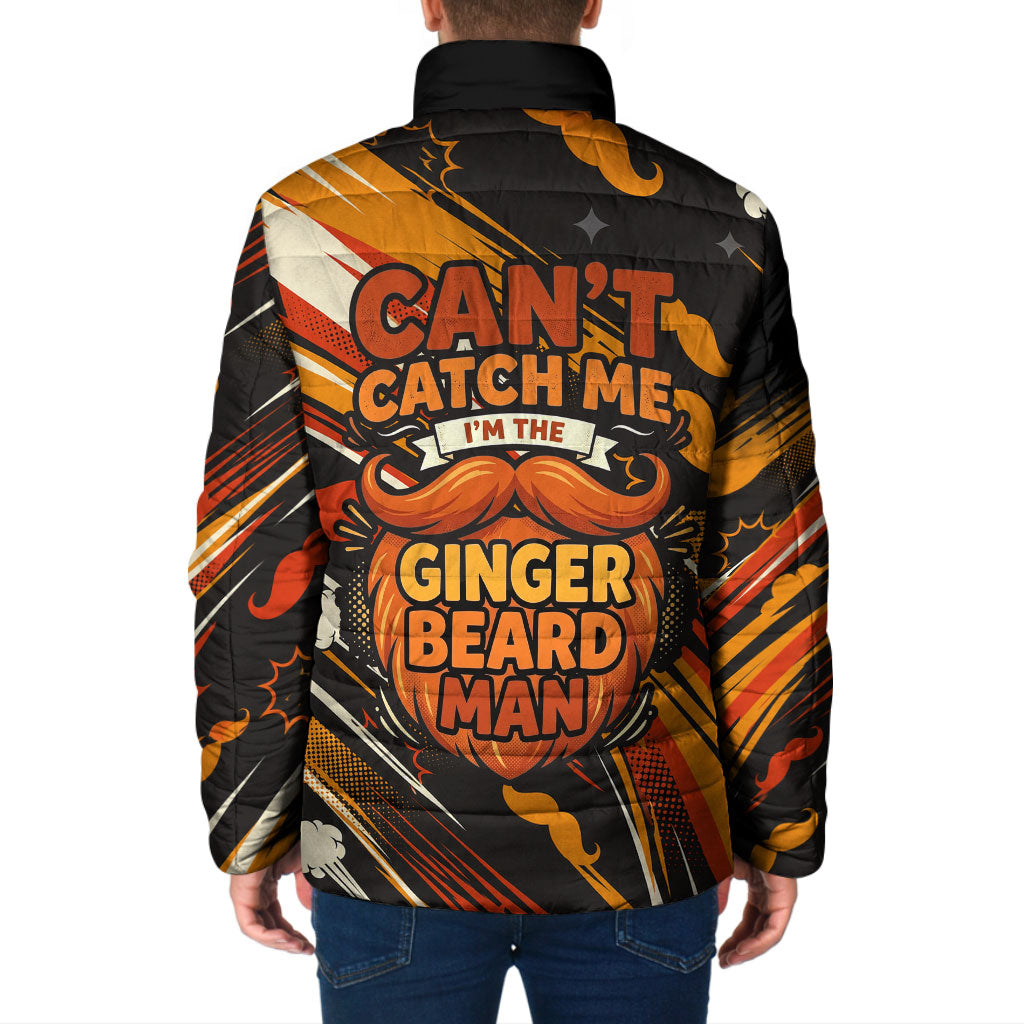 World Beard Day Padded Jacket Ginger Beard Man Pride - Retro Comic