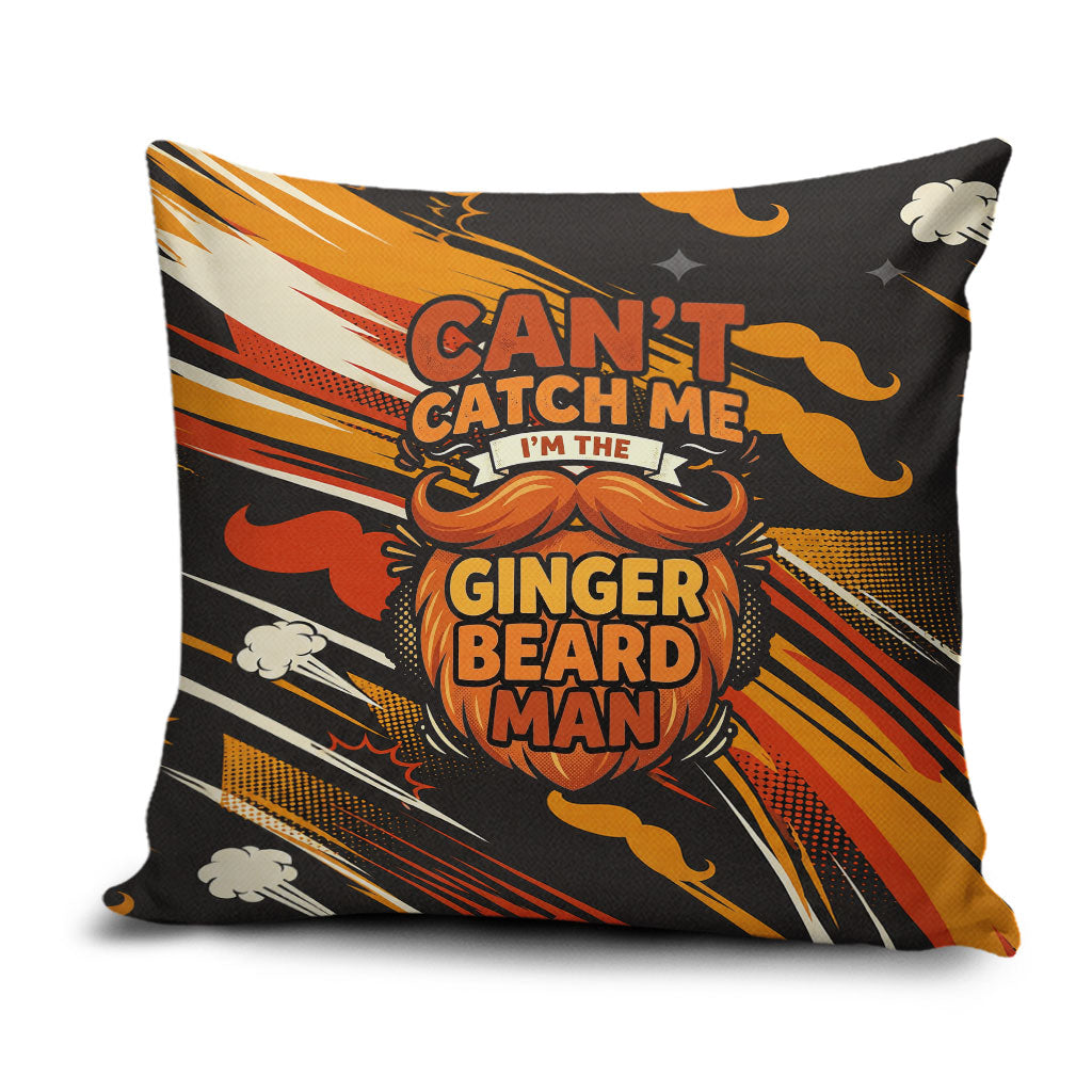 World Beard Day Pillow Cover Ginger Beard Man Pride - Retro Comic