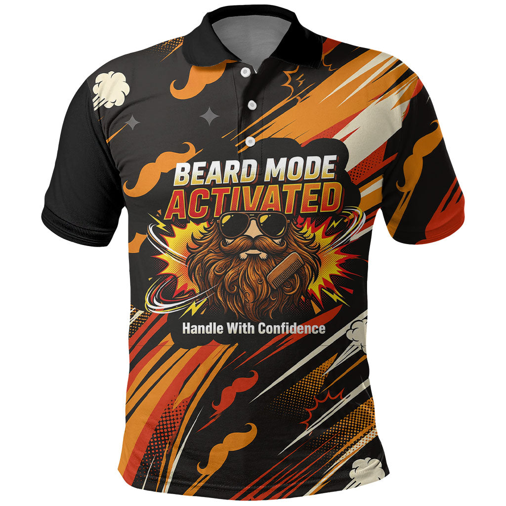 World Beard Day Polo Shirt Ginger Beard Man Pride - Retro Comic