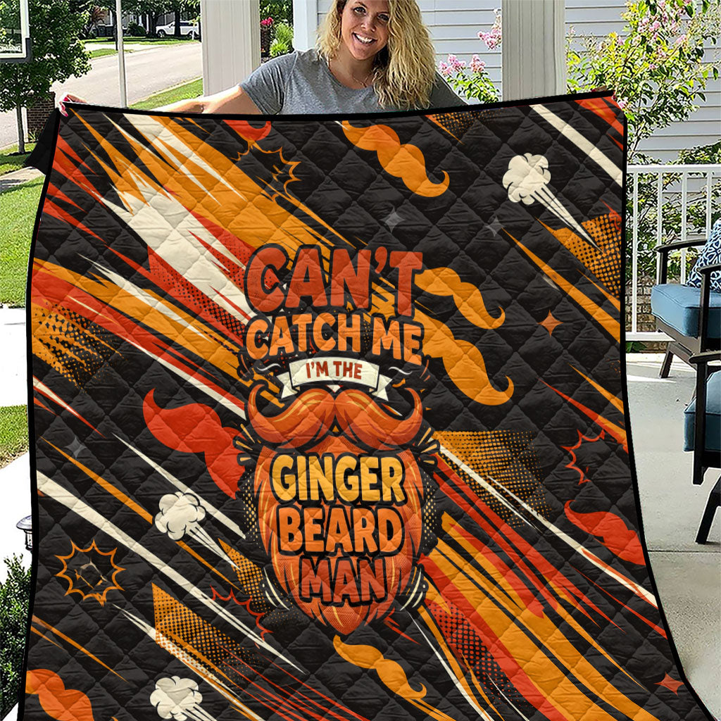 World Beard Day Quilt Ginger Beard Man Pride - Retro Comic