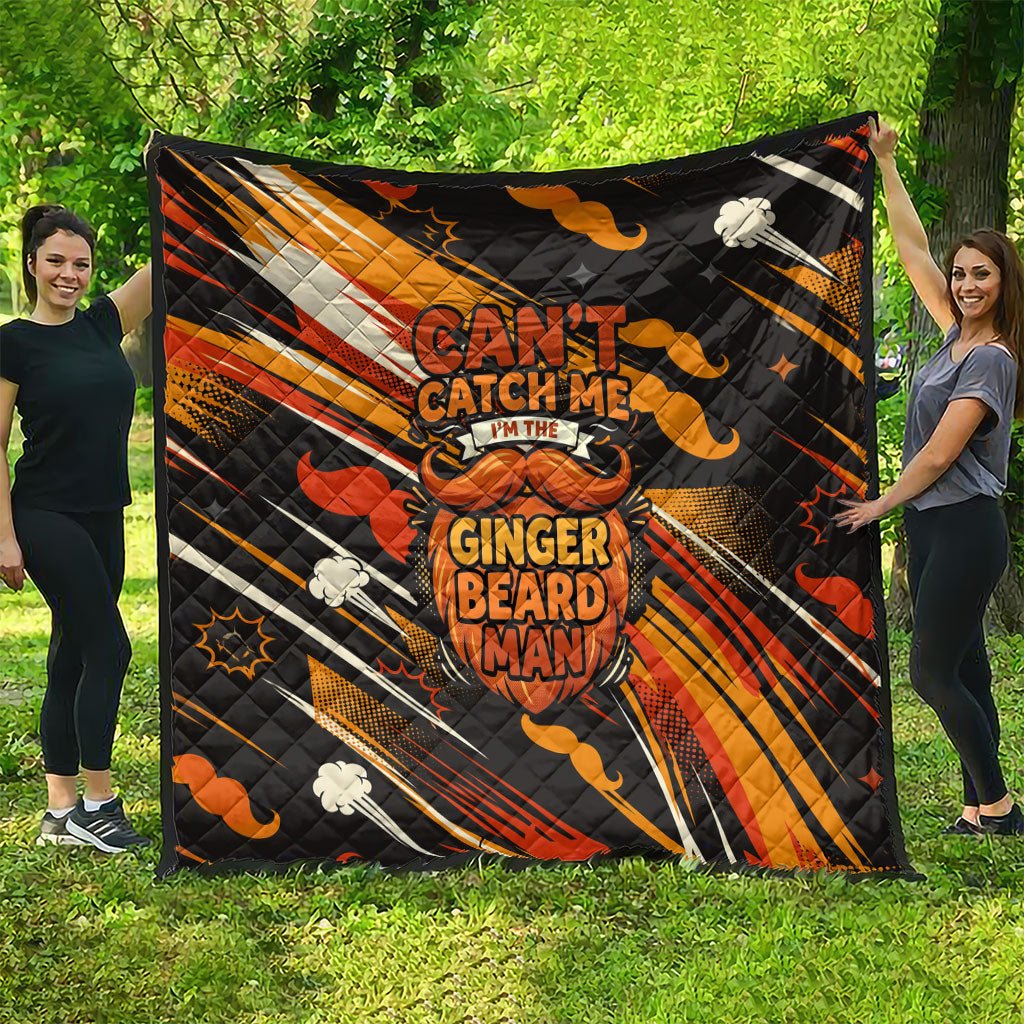 World Beard Day Quilt Ginger Beard Man Pride - Retro Comic