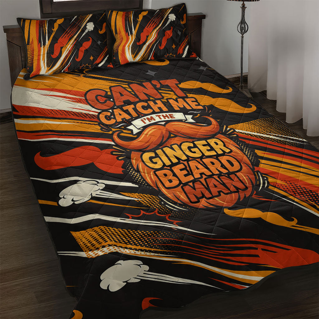 World Beard Day Quilt Bed Set Ginger Beard Man Pride - Retro Comic