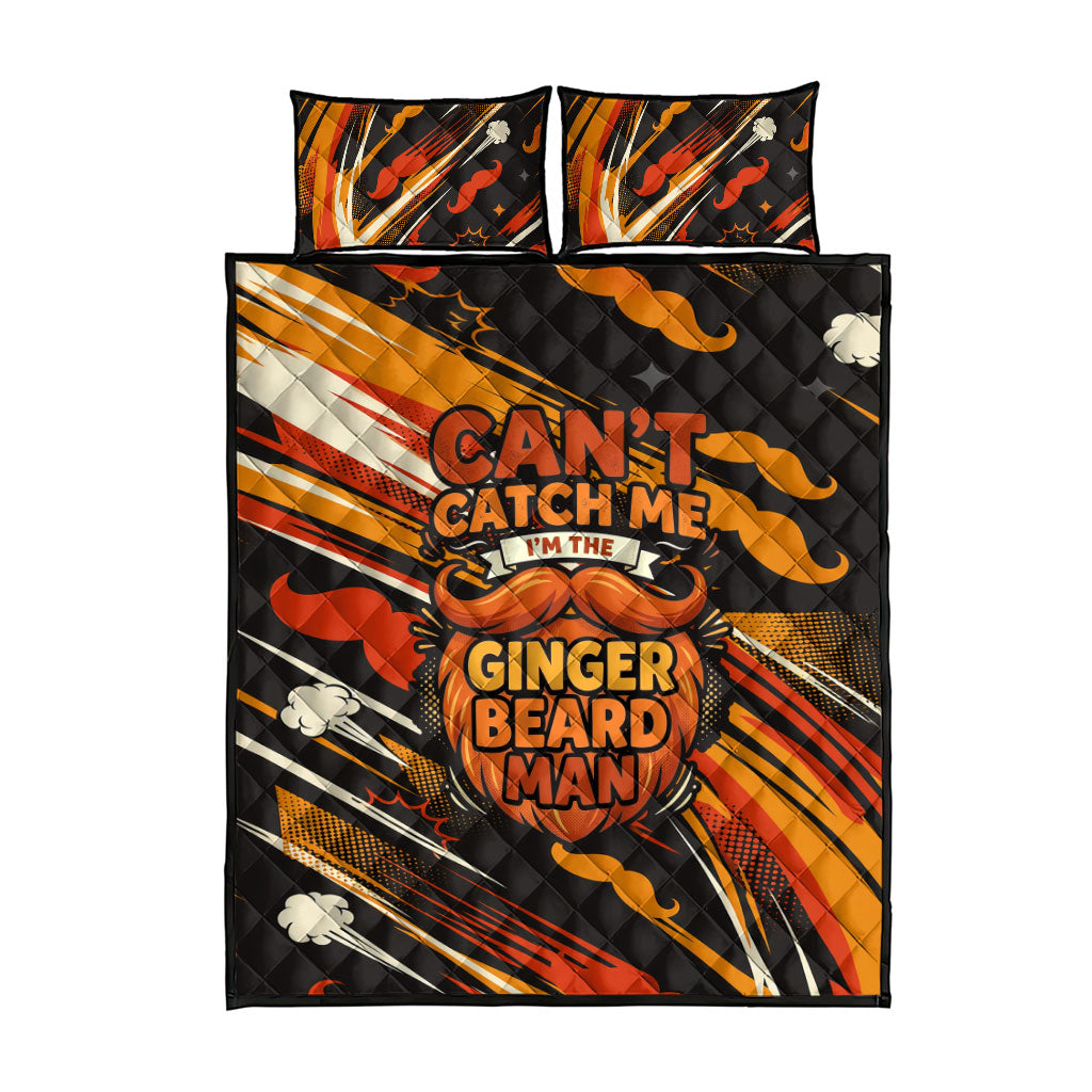 World Beard Day Quilt Bed Set Ginger Beard Man Pride - Retro Comic