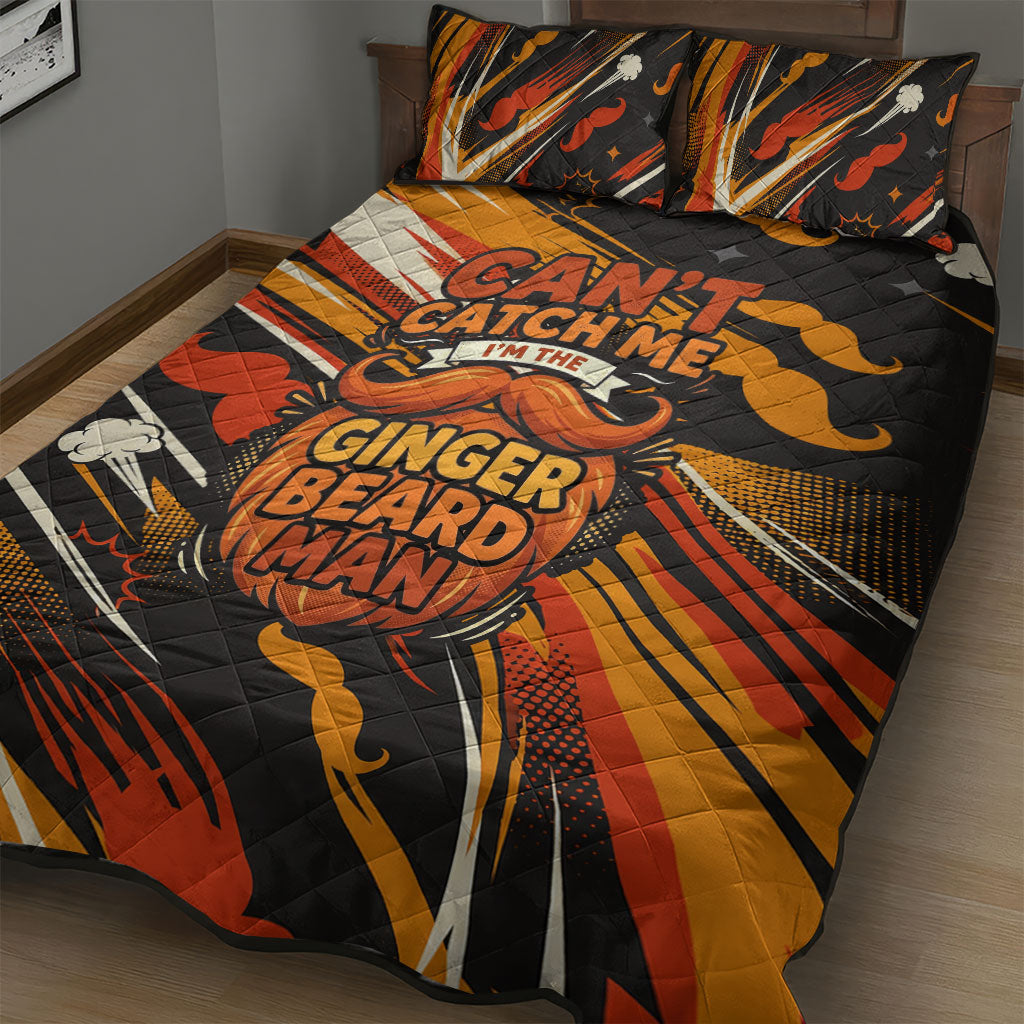World Beard Day Quilt Bed Set Ginger Beard Man Pride - Retro Comic