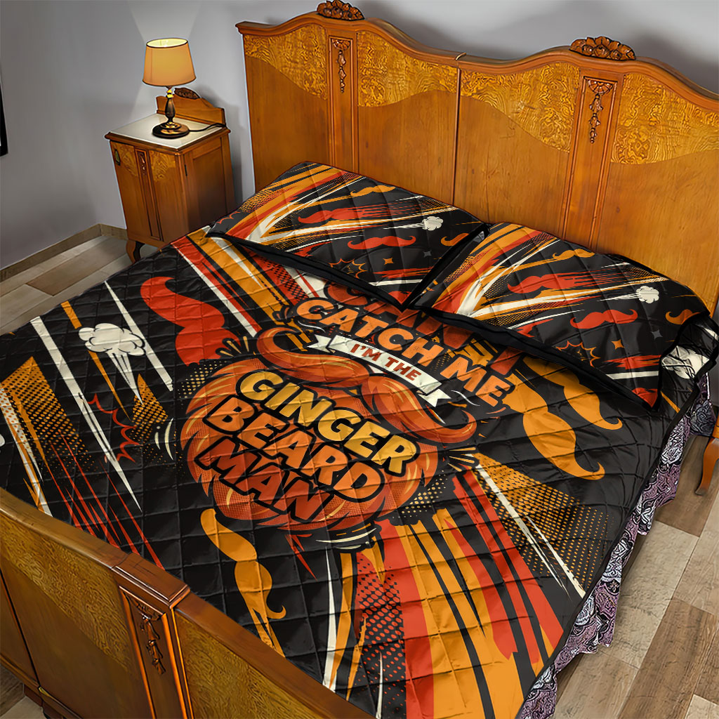 World Beard Day Quilt Bed Set Ginger Beard Man Pride - Retro Comic