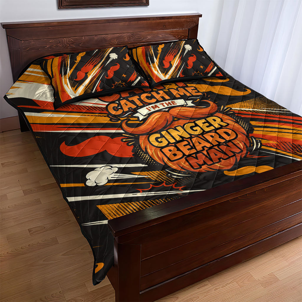 World Beard Day Quilt Bed Set Ginger Beard Man Pride - Retro Comic