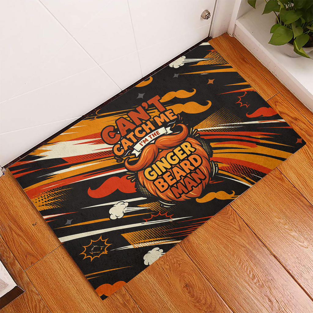 World Beard Day Rubber Doormat Ginger Beard Man Pride - Retro Comic