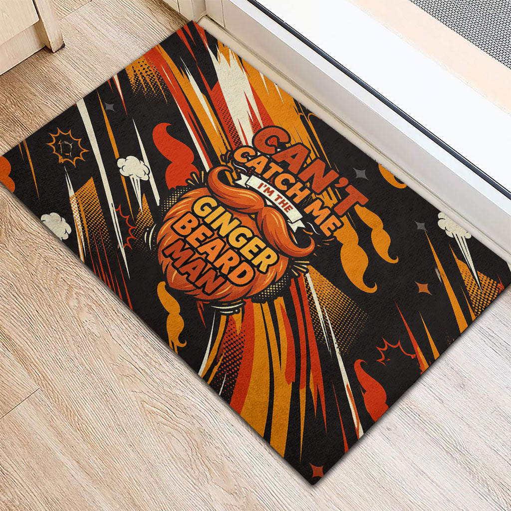 World Beard Day Rubber Doormat Ginger Beard Man Pride - Retro Comic