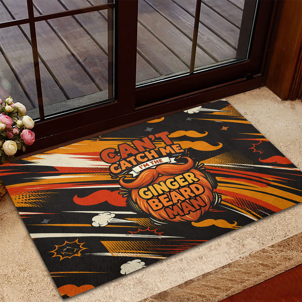 World Beard Day Rubber Doormat Ginger Beard Man Pride - Retro Comic
