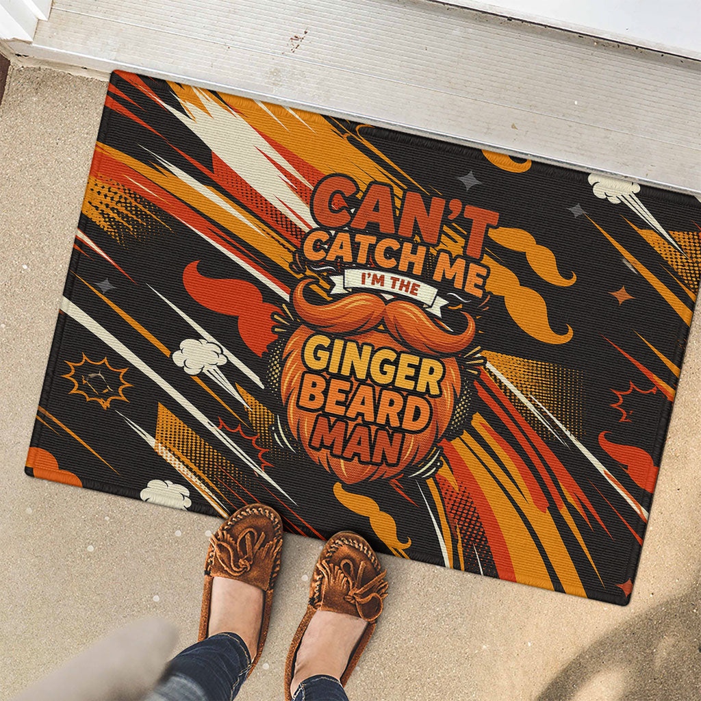 World Beard Day Rubber Doormat Ginger Beard Man Pride - Retro Comic