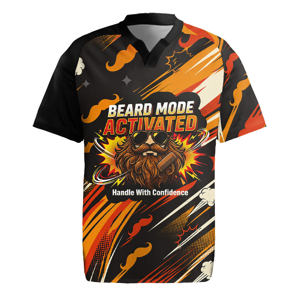 World Beard Day Rugby Jersey Ginger Beard Man Pride - Retro Comic