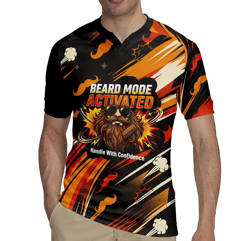 World Beard Day Rugby Jersey Ginger Beard Man Pride - Retro Comic