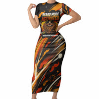 World Beard Day Short Sleeve Bodycon Dress Ginger Beard Man Pride - Retro Comic