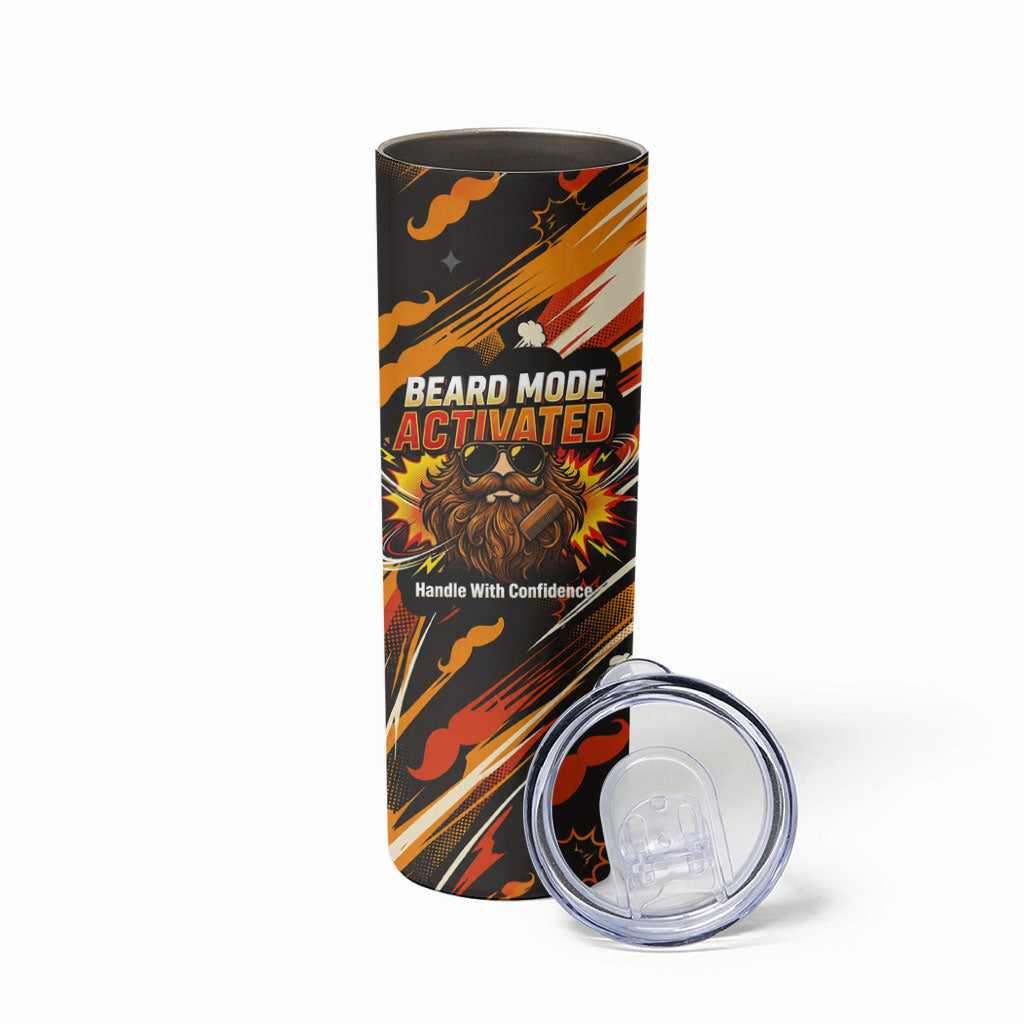 World Beard Day Skinny Tumbler Ginger Beard Man Pride - Retro Comic