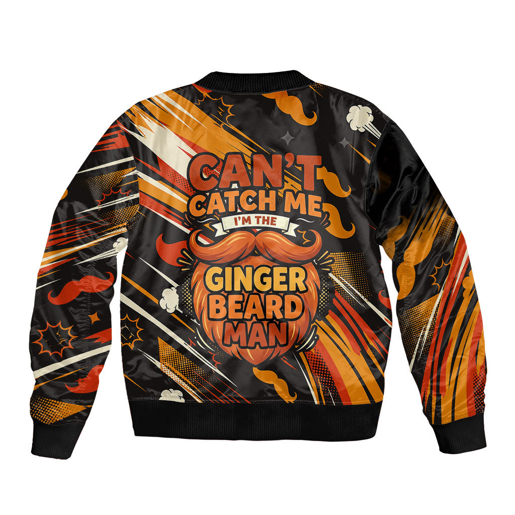 World Beard Day Sleeve Zip Bomber Jacket Ginger Beard Man Pride - Retro Comic
