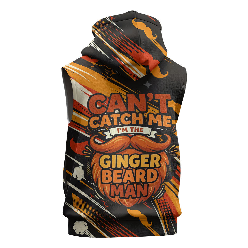 World Beard Day Sleeveless Hoodie Ginger Beard Man Pride - Retro Comic