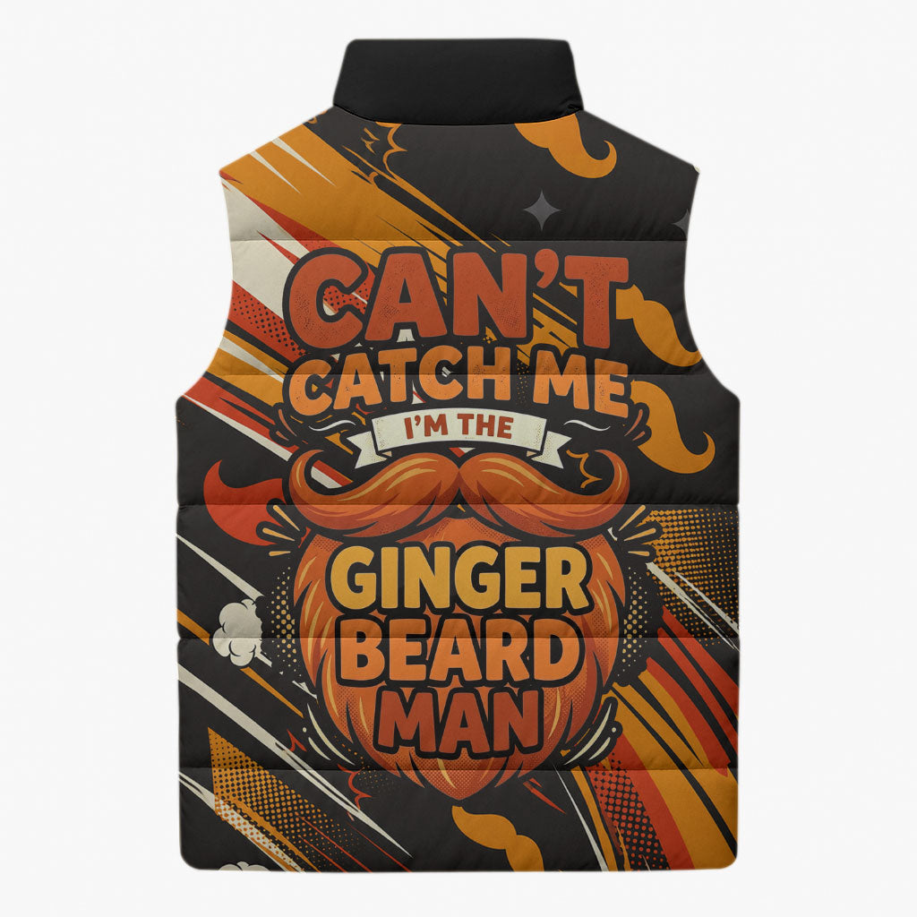 World Beard Day Sleeveless Puffer Jacket Ginger Beard Man Pride - Retro Comic