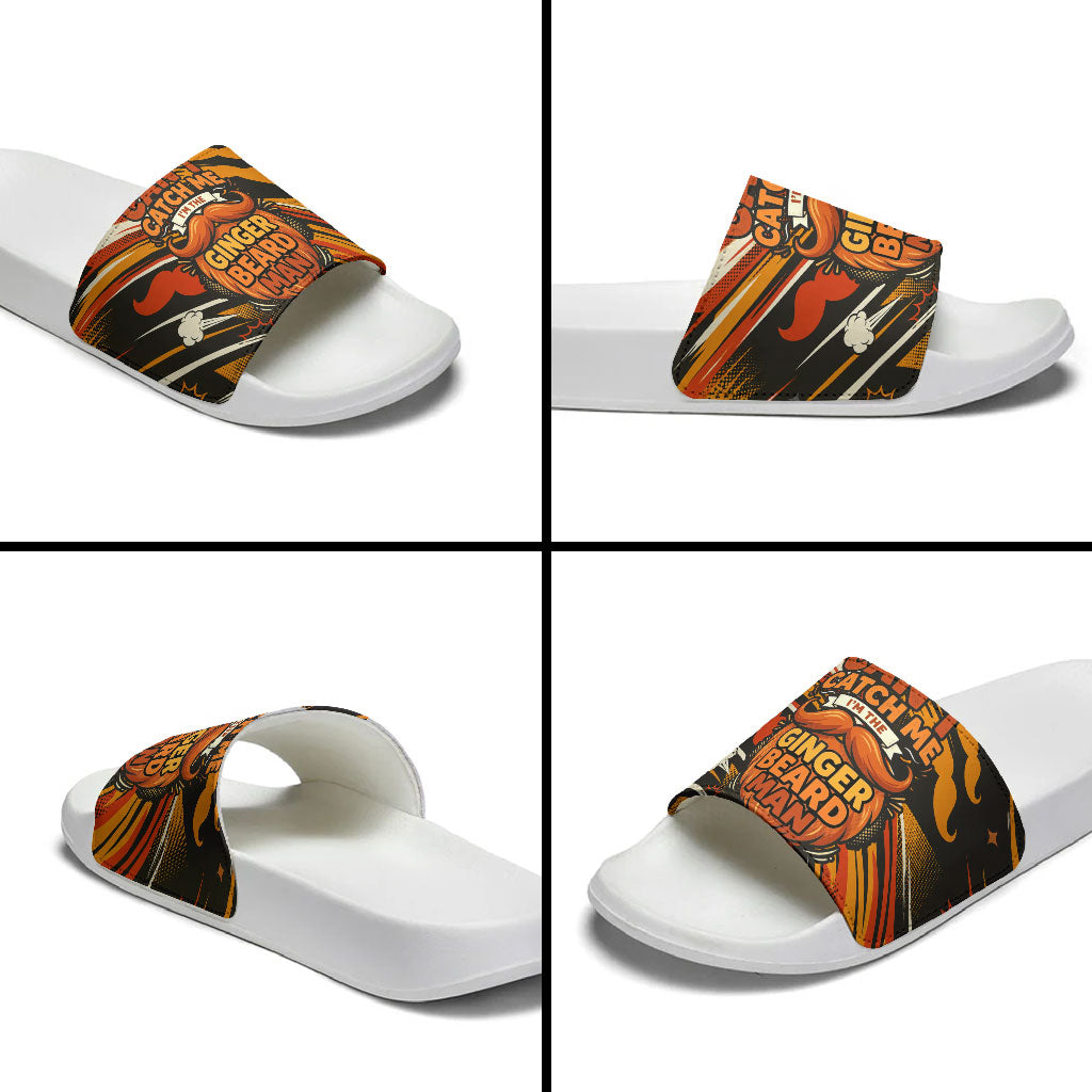 World Beard Day Slide Sandals Ginger Beard Man Pride - Retro Comic