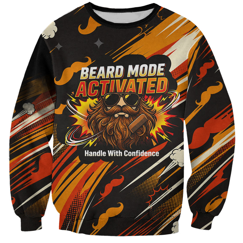 World Beard Day Sweatshirt Ginger Beard Man Pride - Retro Comic