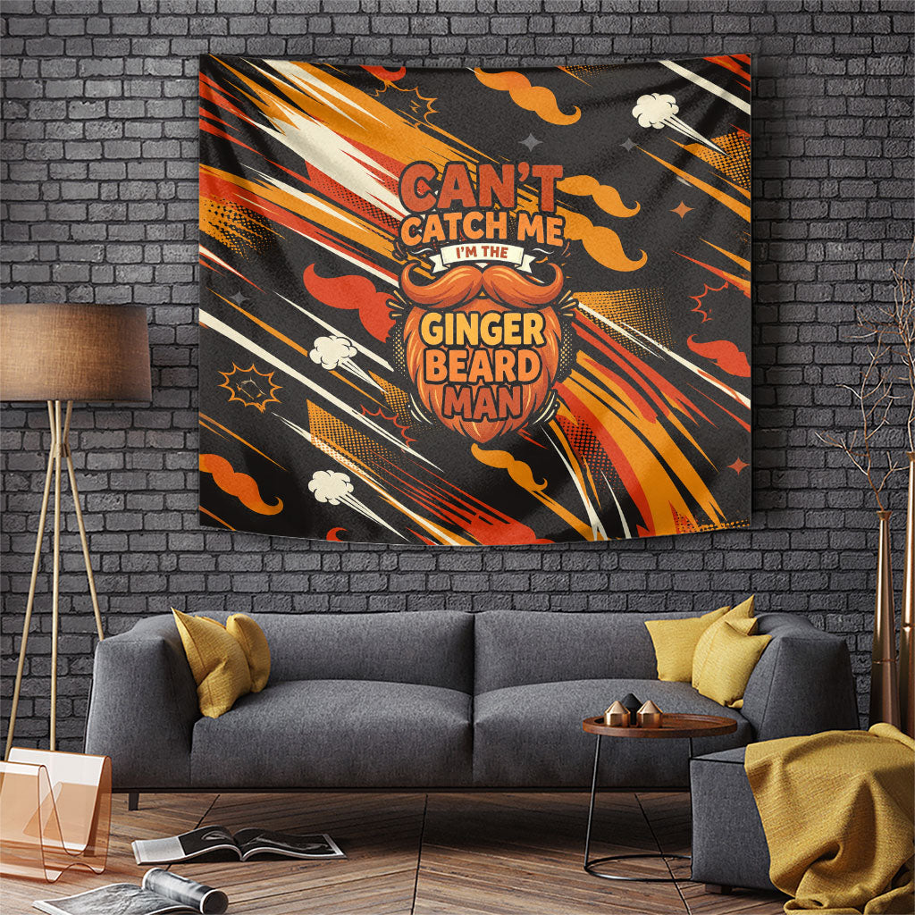World Beard Day Tapestry Ginger Beard Man Pride - Retro Comic
