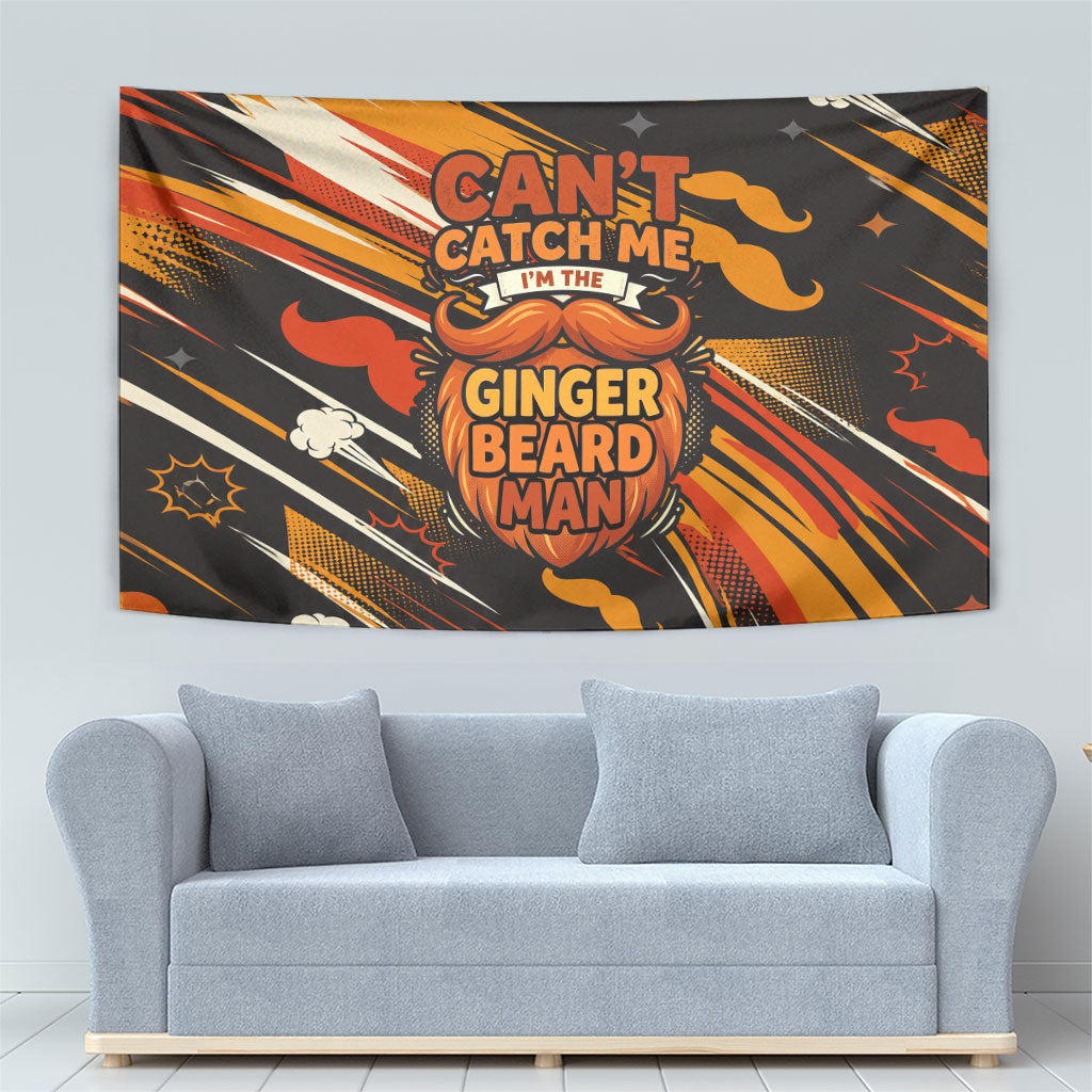 World Beard Day Tapestry Ginger Beard Man Pride - Retro Comic