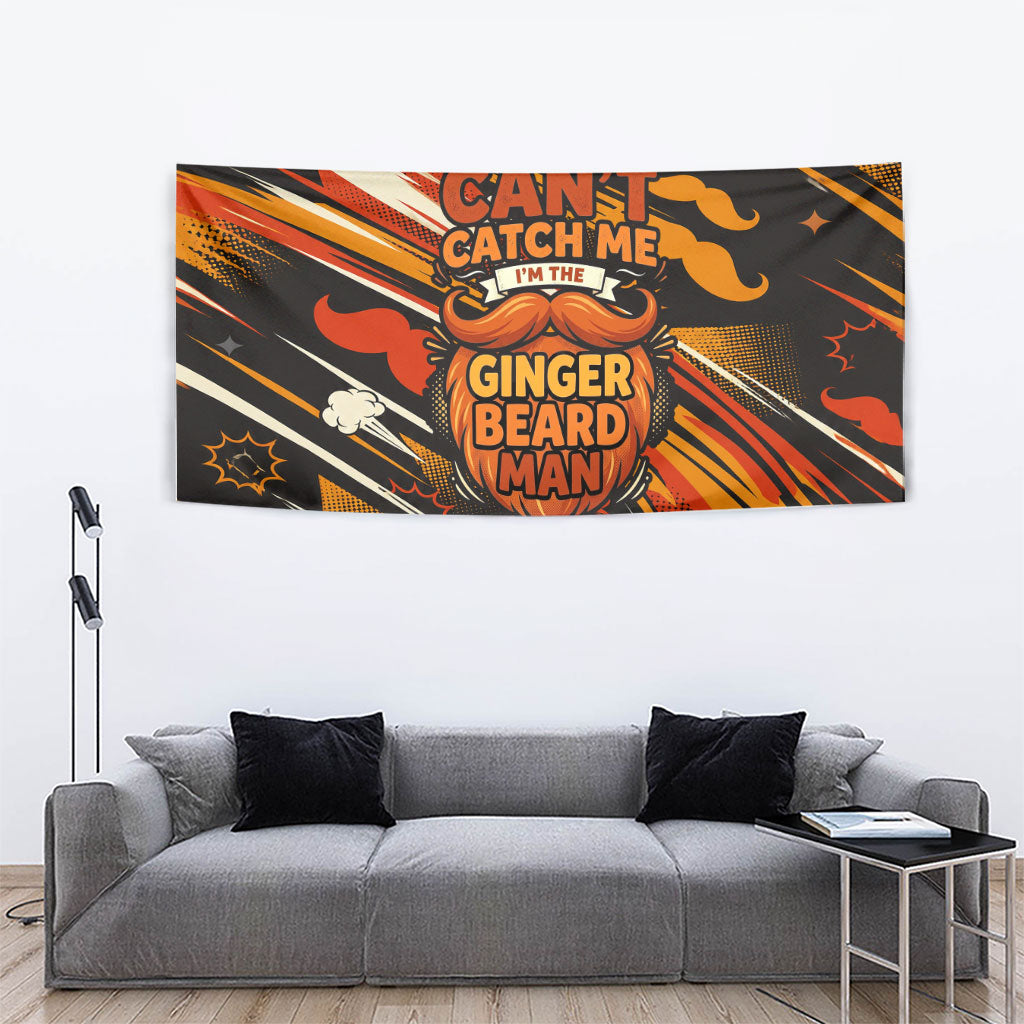 World Beard Day Tapestry Ginger Beard Man Pride - Retro Comic