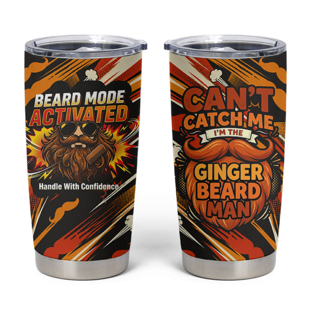 World Beard Day Tumbler Cup Ginger Beard Man Pride - Retro Comic