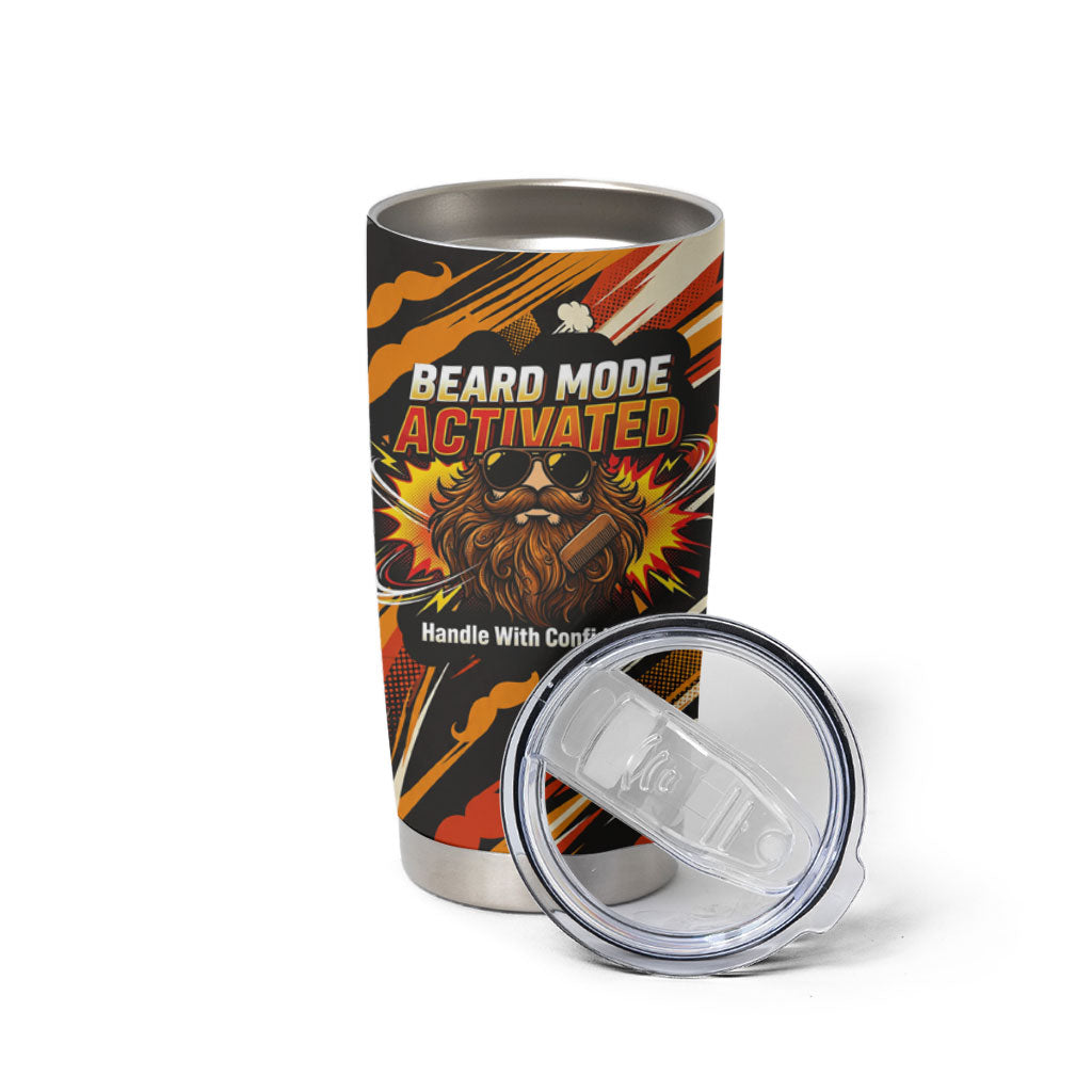 World Beard Day Tumbler Cup Ginger Beard Man Pride - Retro Comic