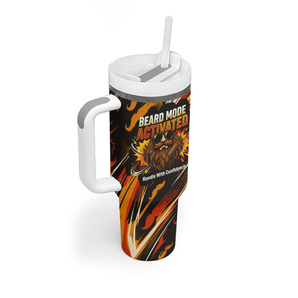 World Beard Day Tumbler With Handle Ginger Beard Man Pride - Retro Comic