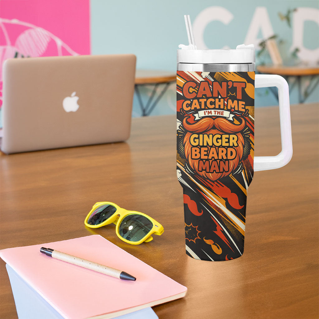 World Beard Day Tumbler With Handle Ginger Beard Man Pride - Retro Comic