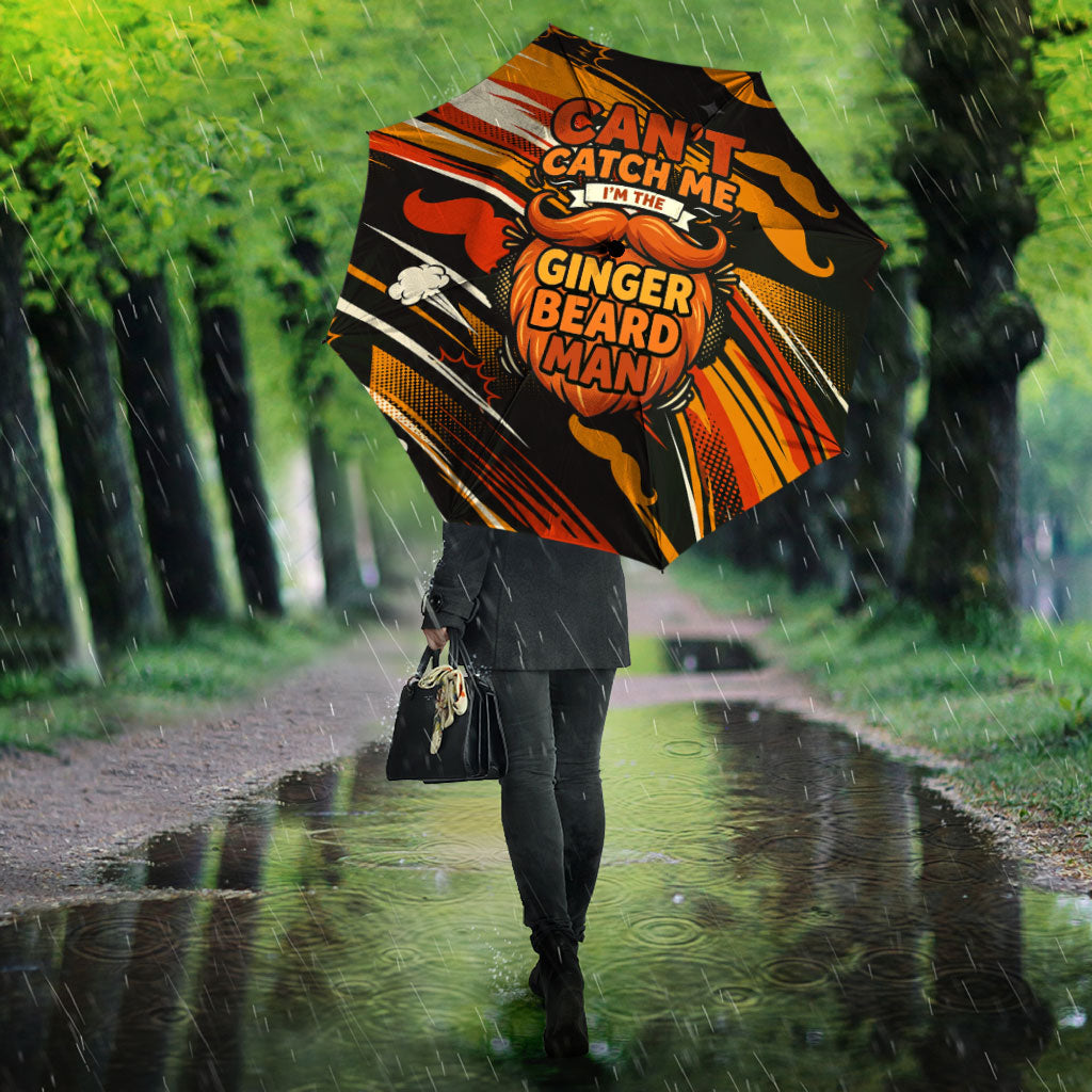 World Beard Day Umbrella Ginger Beard Man Pride - Retro Comic