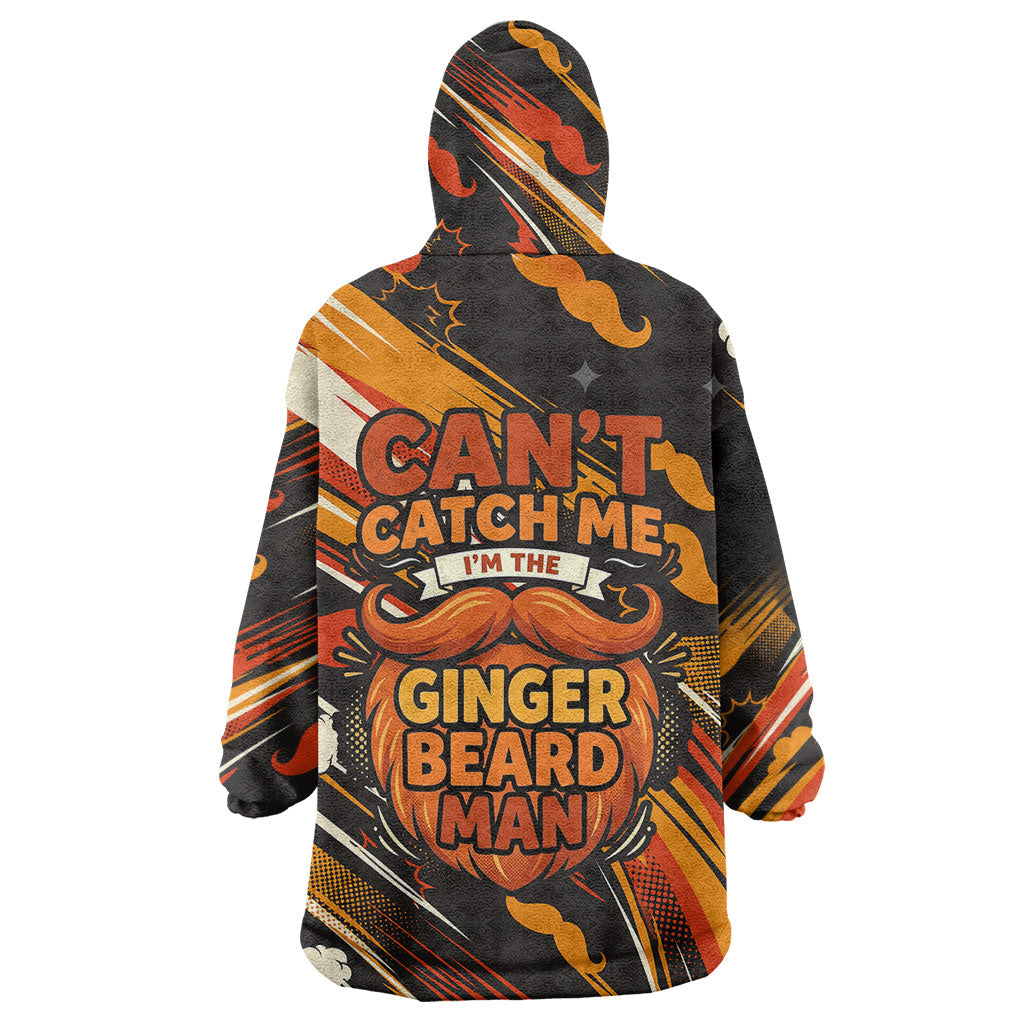 World Beard Day Wearable Blanket Hoodie Ginger Beard Man Pride - Retro Comic