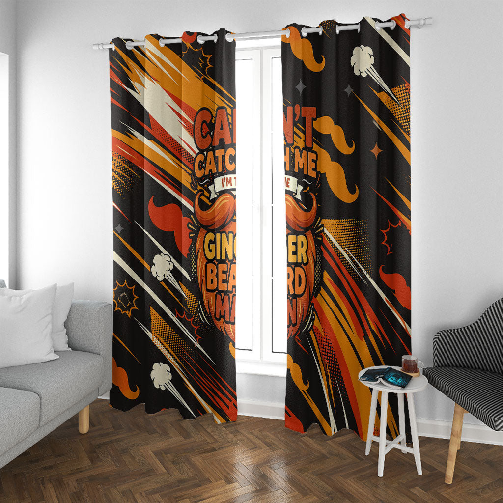 World Beard Day Window Curtain Ginger Beard Man Pride - Retro Comic