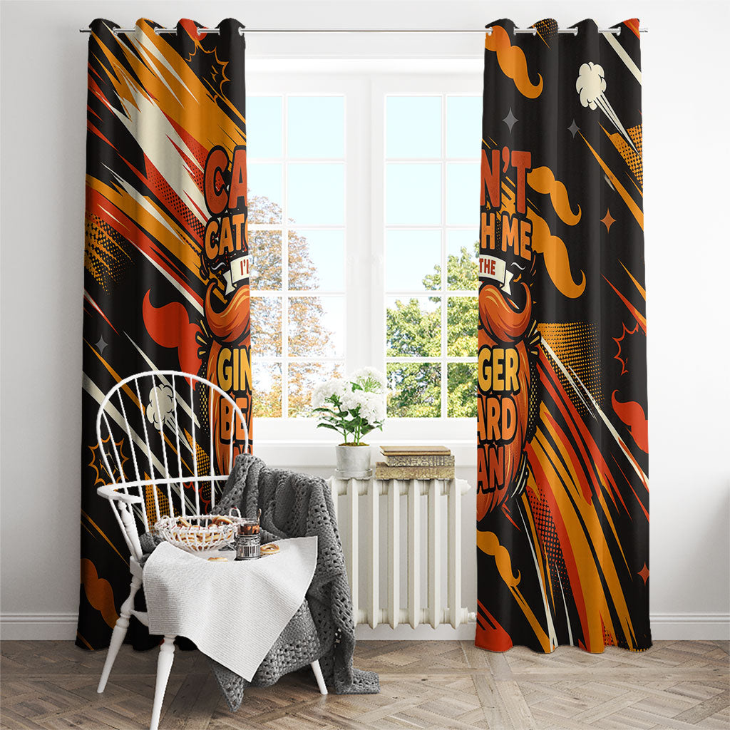 World Beard Day Window Curtain Ginger Beard Man Pride - Retro Comic