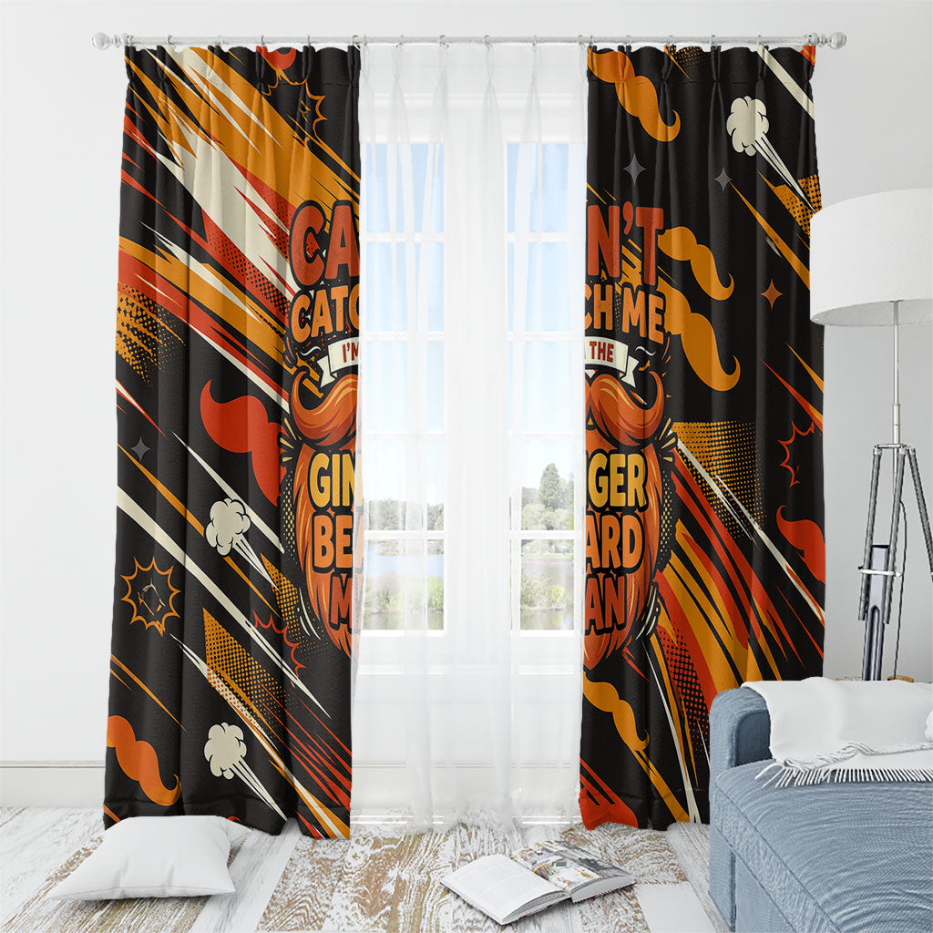 World Beard Day Window Curtain Ginger Beard Man Pride - Retro Comic